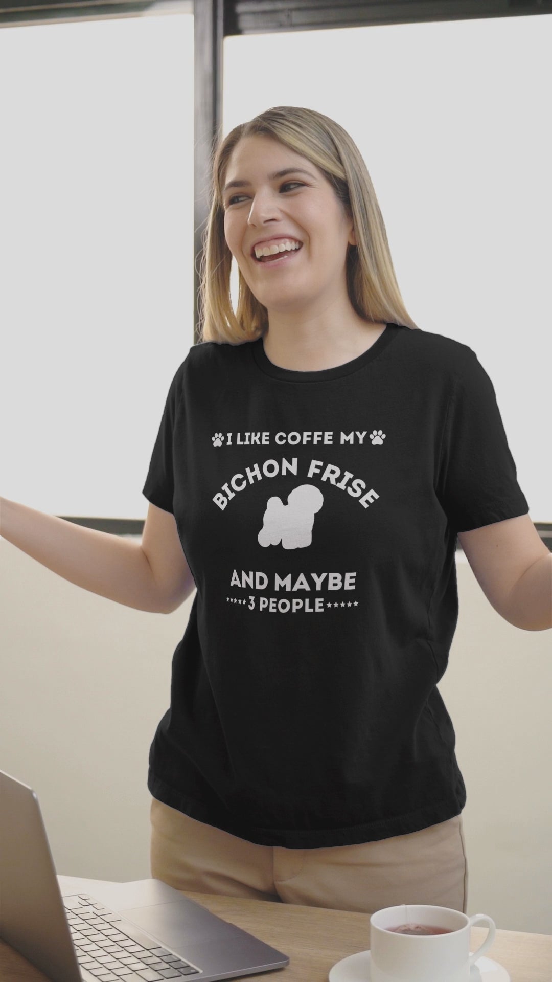 "I Like Coffe My Bichon Frise"-Unisex Bichon Frise T-Shirt for Dog Owners