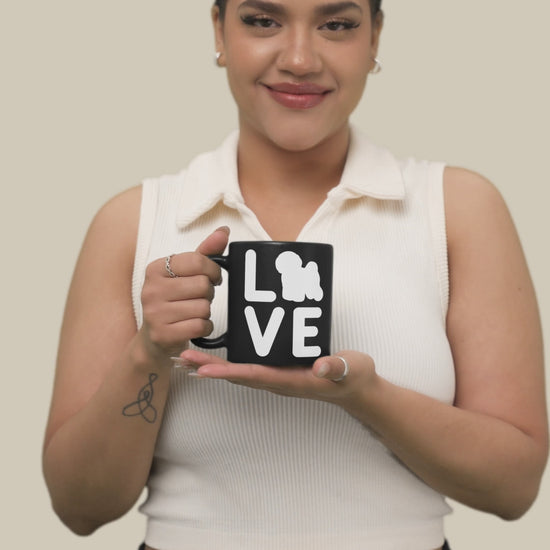 “Glossy black mug with white ‘Bichon Frise Love’ silhouette design – perfect Valentine’s Day gift for dog lovers, romantic and stylish drinkware for Bichon Frise owners and beyond.”
Video