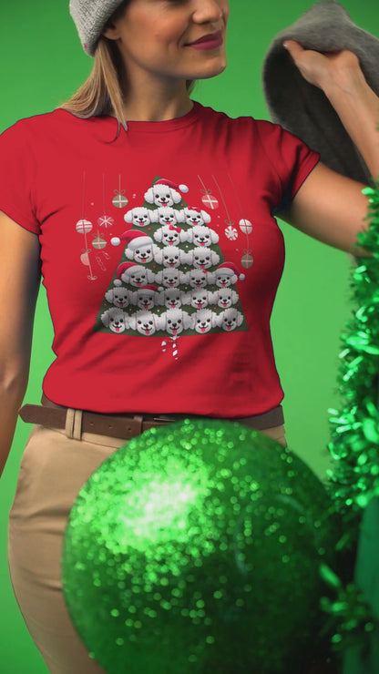 "Colorful Bichon Frise Christmas tree graphic on a funny unisex holiday t-shirt – perfect festive gift for Bichon dog lovers"
Video