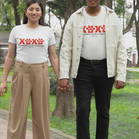 "XXXX Paws and kisses every day is Valentine's Day!"-Unisex Bichon Frise T-Shirt for Dog Owners