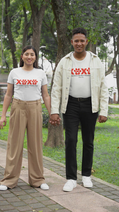 "XXXX Paws and kisses every day is Valentine's Day!"-Unisex Bichon Frise T-Shirt for Dog Owners