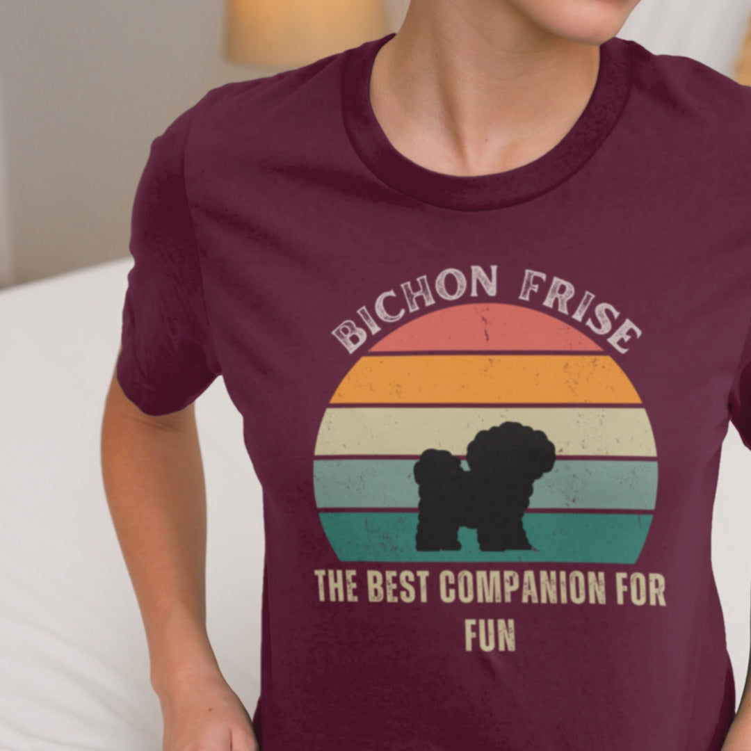 Unisex Bichon Frise T-Shirt for Dog Owners:"The Best Companion For Fun"