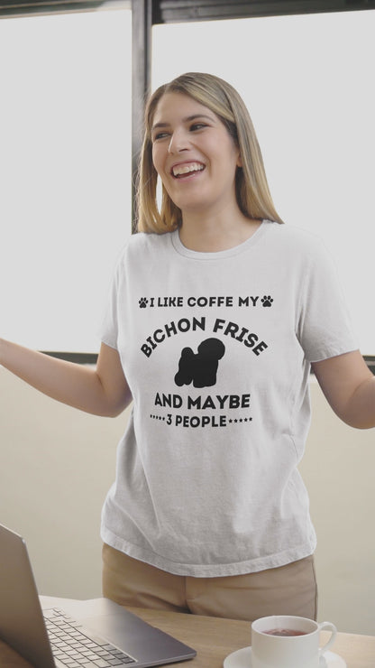 "I Like Coffe My Bichon Frise"-Unisex Bichon Frise T-Shirt for Dog Owners