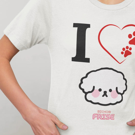 "I Love Bichon Frise"-Unisex Bichon Frise T-Shirt for Dog Owners