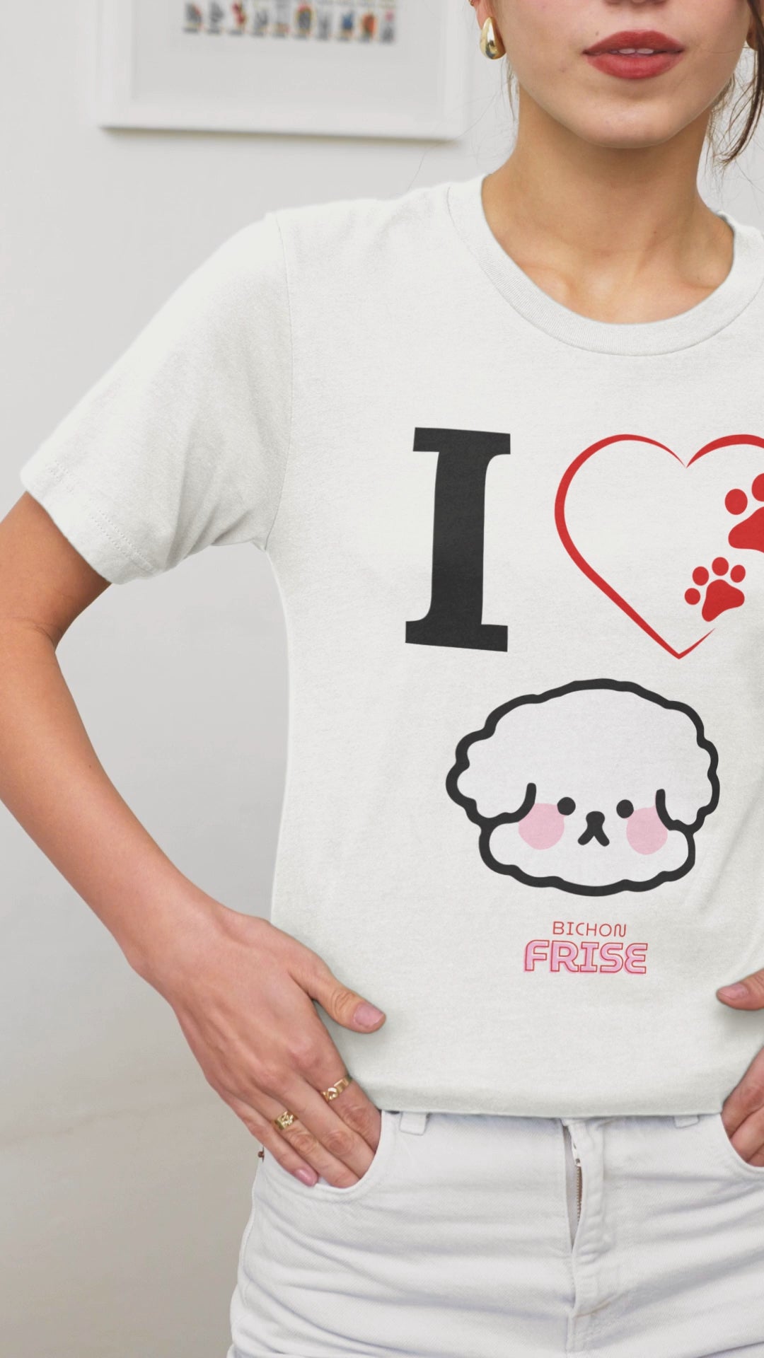 "I Love Bichon Frise"-Unisex Bichon Frise T-Shirt for Dog Owners