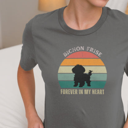 "Forever In My Heart funny unisex t-shirt with cute Bichon Frise dog illustration, heartfelt and playful design for dog lovers, perfect gift for Bichon owners"
Video