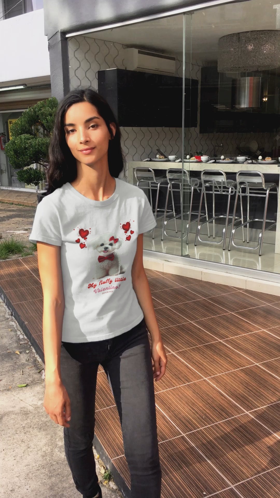 "My Fluffy Little Valentino!"-Unisex Bichon Frise T-Shirt for Dog Owners