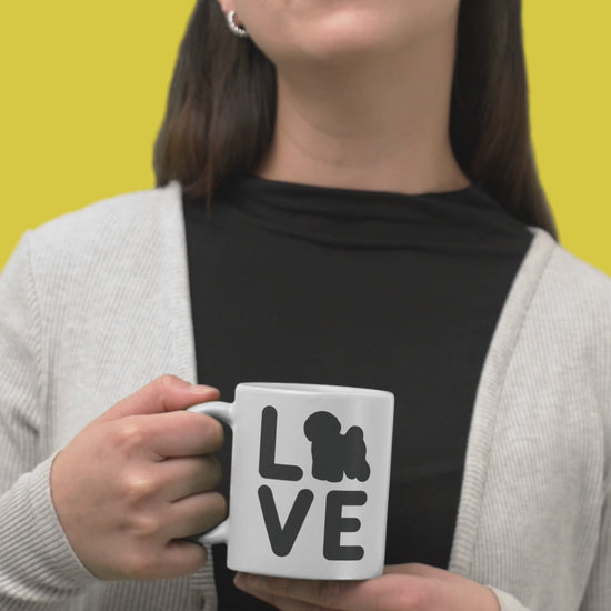 "White glossy mug with 'Bichon Frise Love' black silhouette design – perfect Valentine's Day gift for Bichon Frise dog lovers and owners"
Video