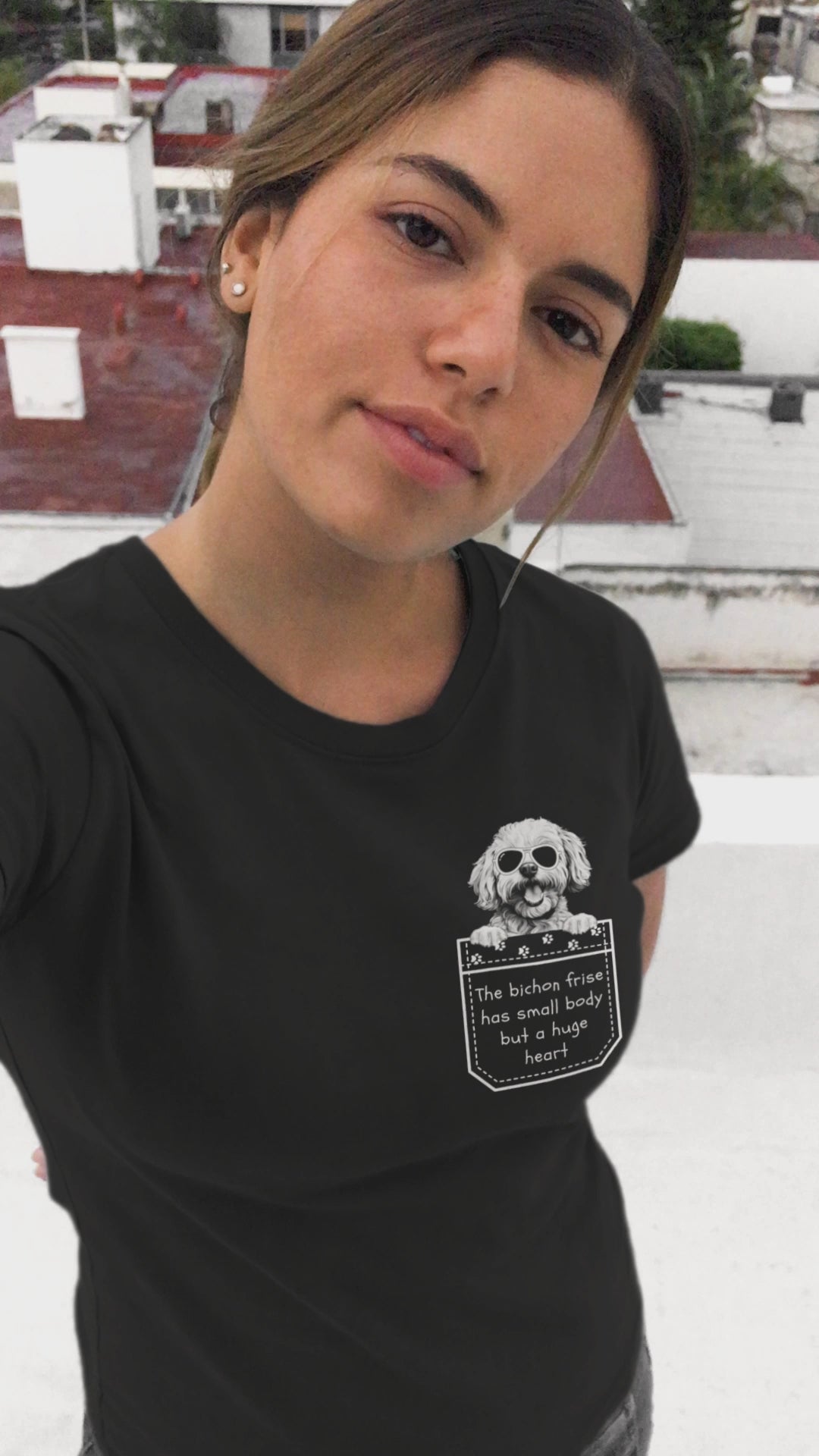 Bichon Frise in Sunglasses - "The Bichon Frise has a small body, but a huge heart"Unisex Bichon Frise T-Shirt for Dog Owners