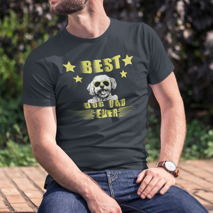 Unisex Bichon Frise T-Shirt for Dog Owners:"Best Dog Dad Ever "