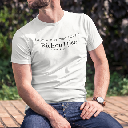 Unisex Bichon Frise T-Shirt for Dog Owners:"Just A Boy Who Loves Bichon Frise"