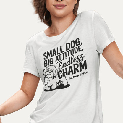 "Small Dog, Big Attitude Endless Charm"-Unisex Bichon Frise T-Shirt for Dog Owners