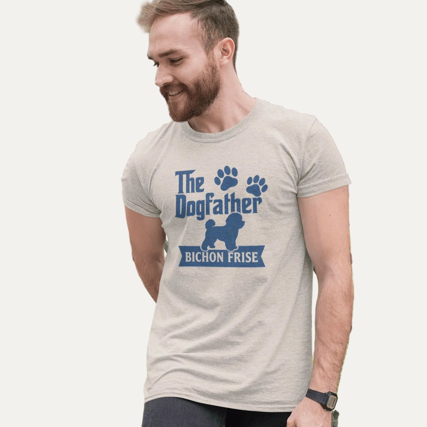 "The Dog Father Bicho Frise" - Funny Unisex T-Shirt (Blue Design) - Fun Factory Frise