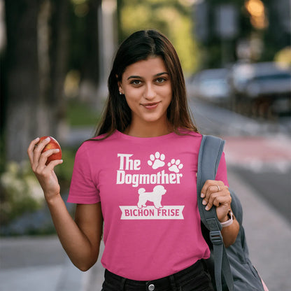 "The Dog Mother Bicho Frise" - Funny Unisex T-Shirt (White Design) - Fun Factory Frise