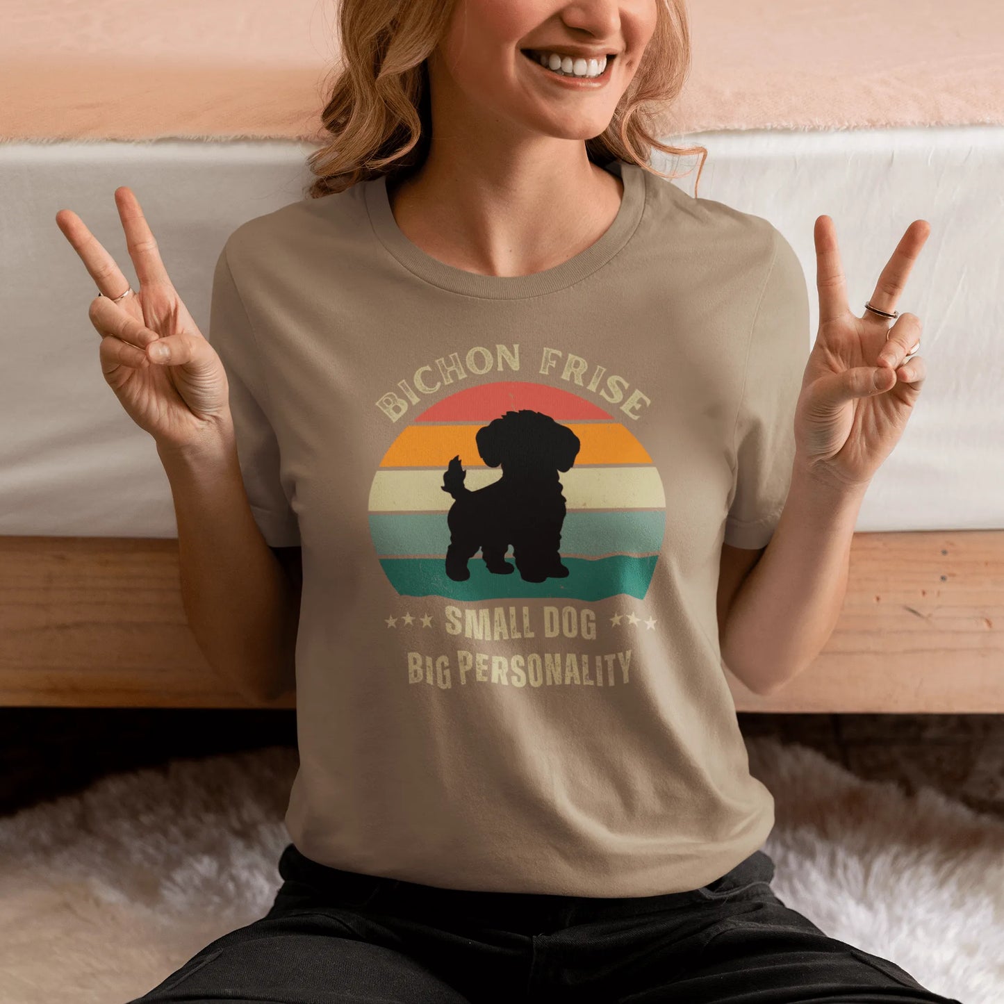 Unisex Bichon Frise T-Shirt for Dog Owners: "Small Dog, Big Personality"
