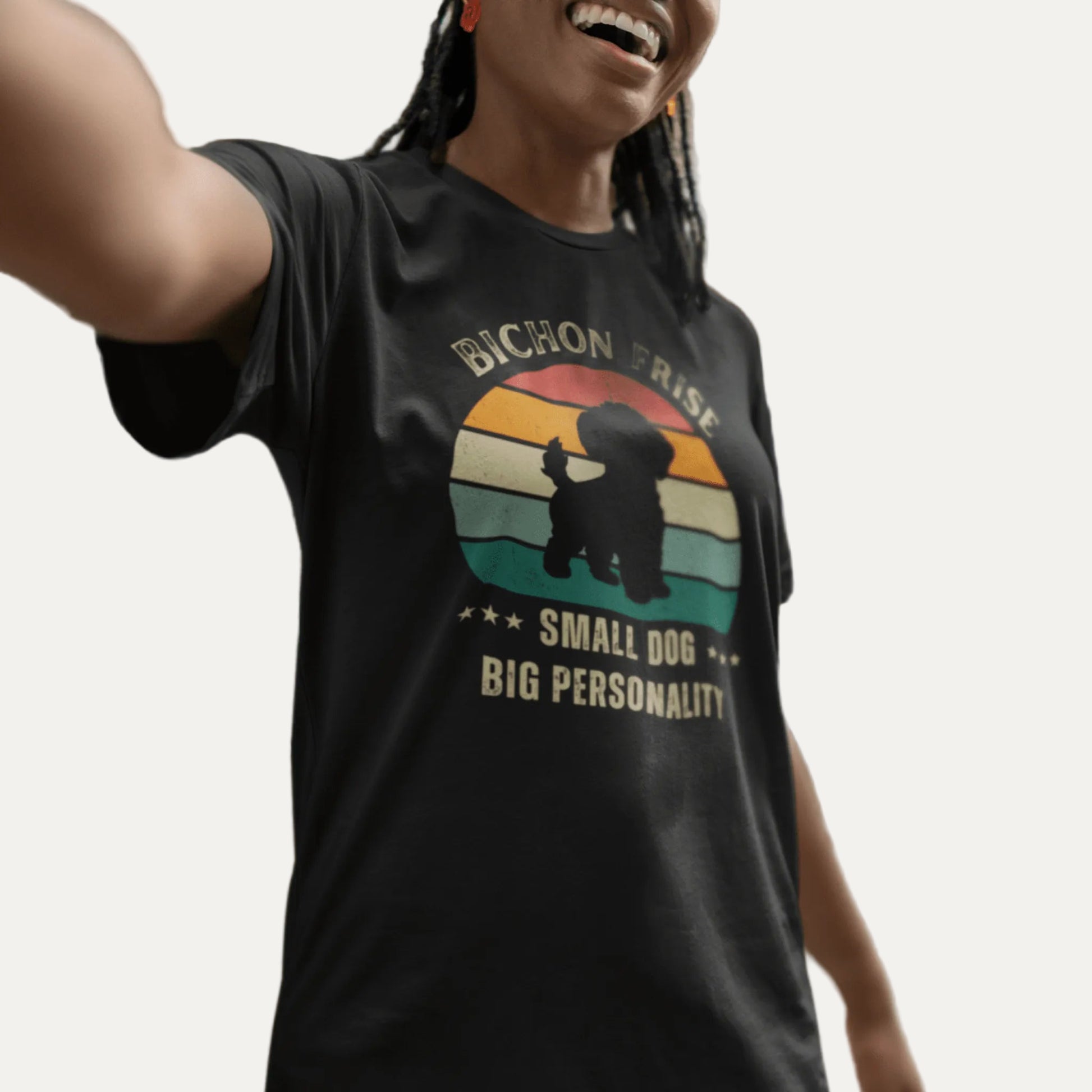 Unisex Bichon Frise T-Shirt for Dog Owners: "Small Dog, Big Personality"