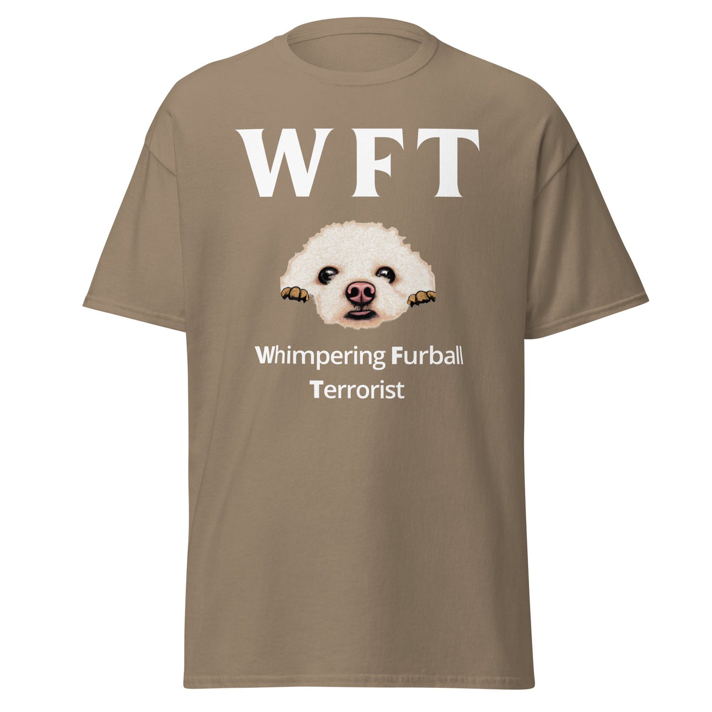 "WFT – Whimpering Furball Terrorist"-Unisex Bichon Frise T-Shirt for Dog Owners