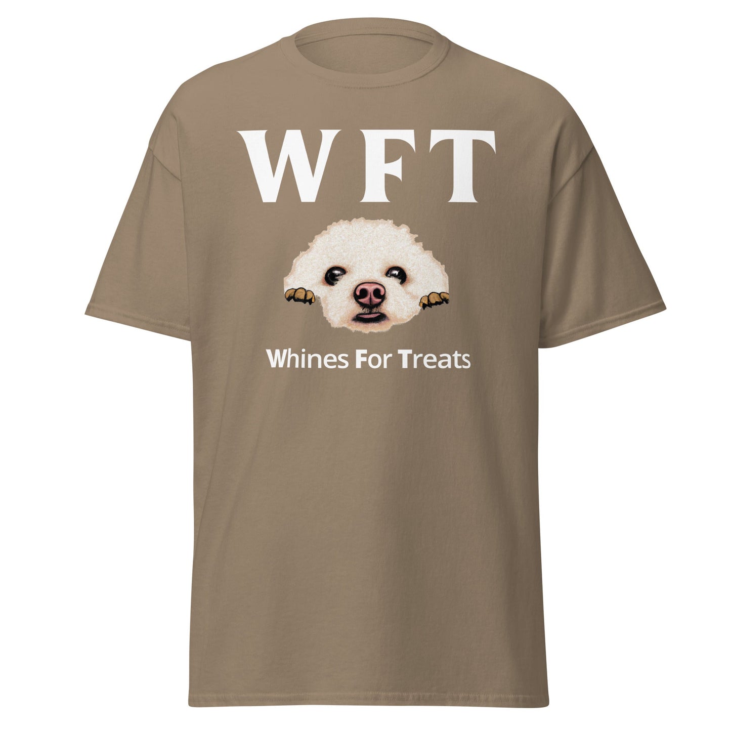 " WFT – Whines For Treats"-Unisex Bichon Frise T-Shirt for Dog Owners