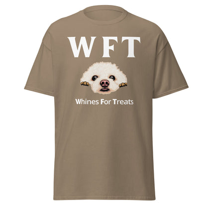 " WFT – Whines For Treats"-Unisex Bichon Frise T-Shirt for Dog Owners
