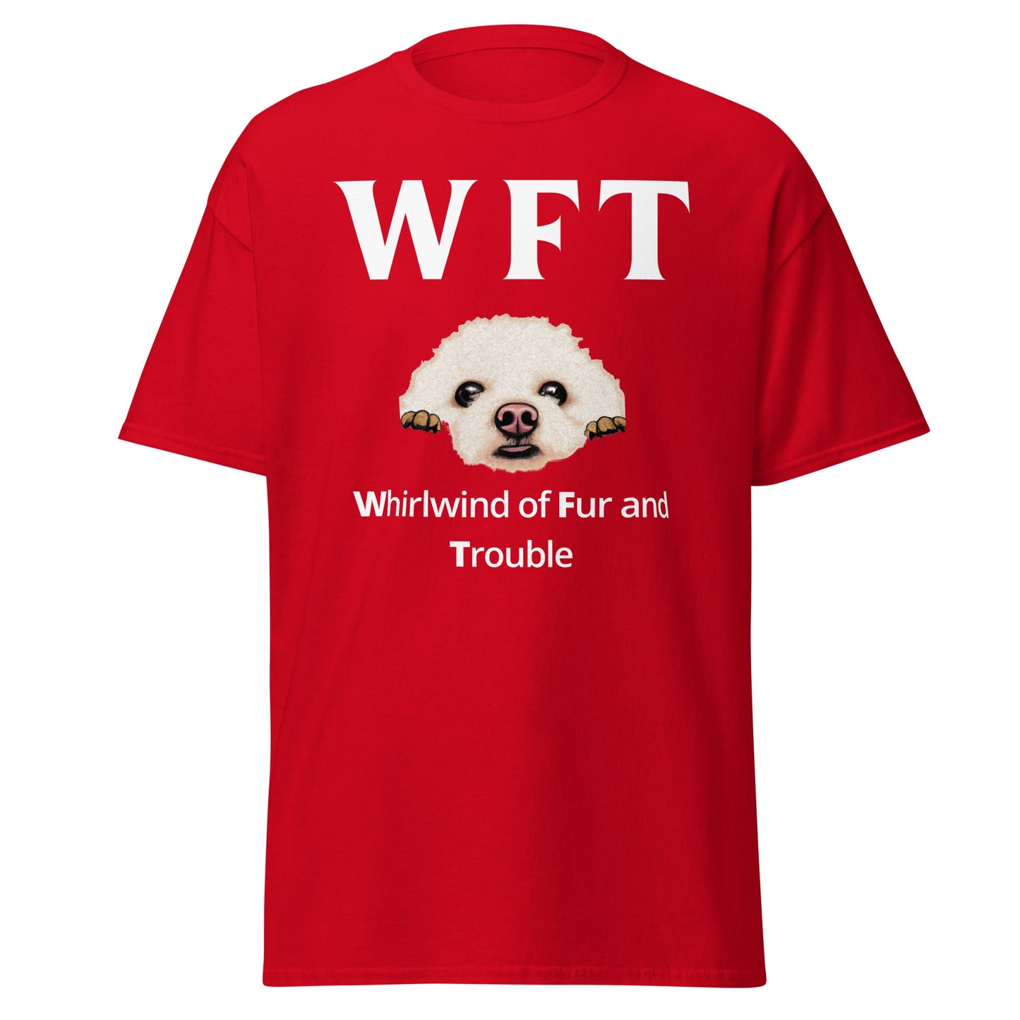 " WFT – Whirlwind of Fur and Trouble"-Unisex Bichon Frise T-Shirt for Dog Owners