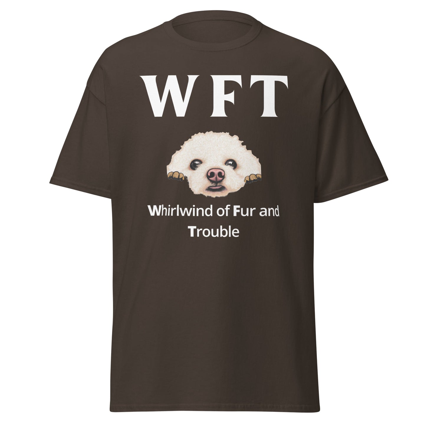" WFT – Whirlwind of Fur and Trouble"-Unisex Bichon Frise T-Shirt for Dog Owners