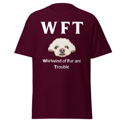 " WFT – Whirlwind of Fur and Trouble"-Unisex Bichon Frise T-Shirt for Dog Owners