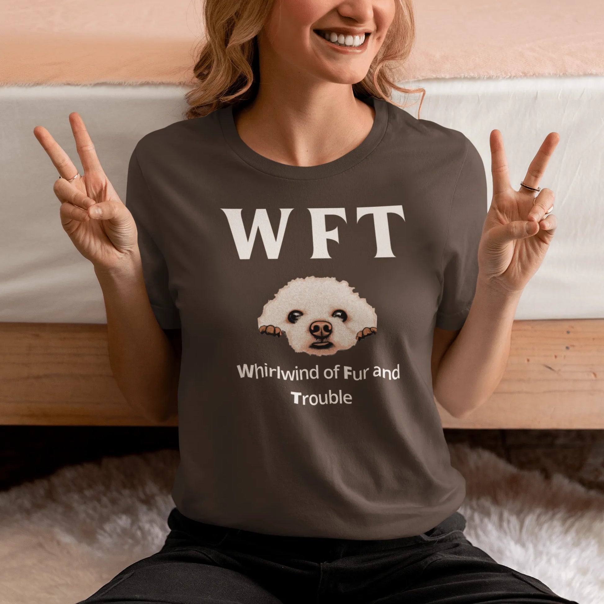 " WFT – Whirlwind of Fur and Trouble"-Unisex Bichon Frise T-Shirt for Dog Owners