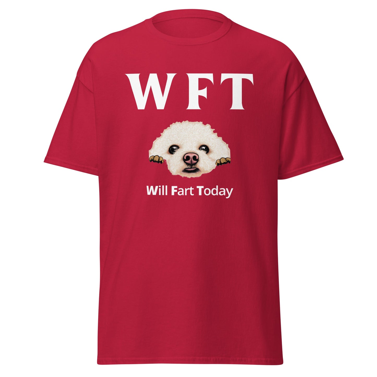 " WFT – Will Fart Today"-Unisex Bichon Frise T-Shirt for Dog Owners