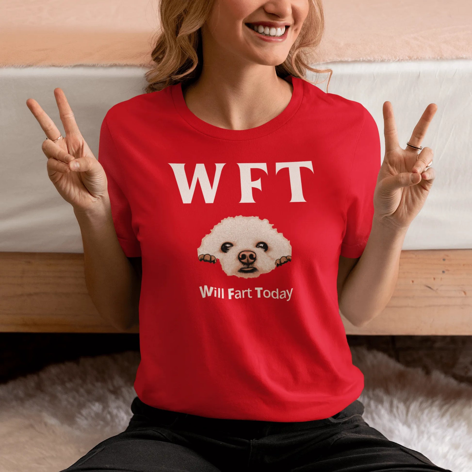 " WFT – Will Fart Today"-Unisex Bichon Frise T-Shirt for Dog Owners