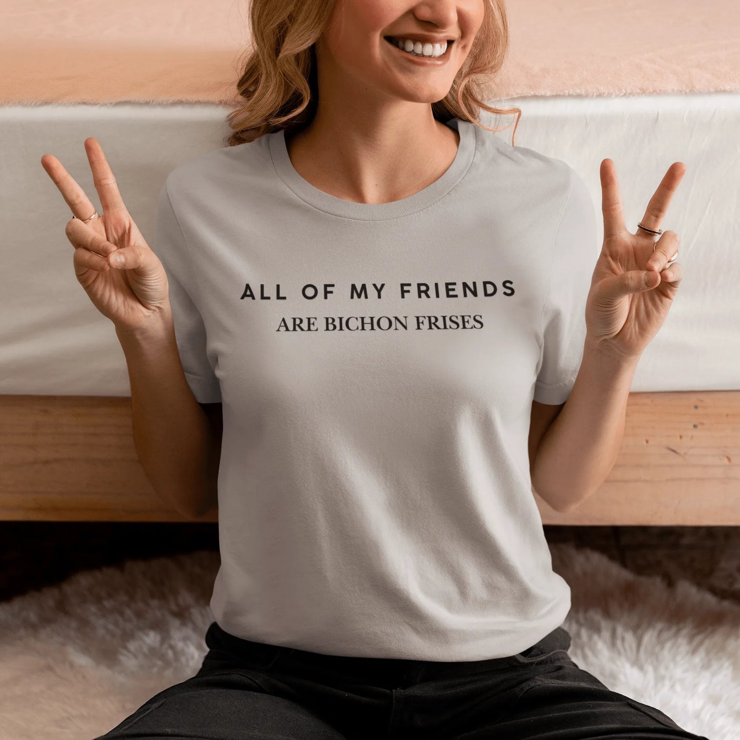 Unisex black "All of my friends are bichon frises" t-shirt for dog lovers – funny bichon frise graphic tee for pet owners