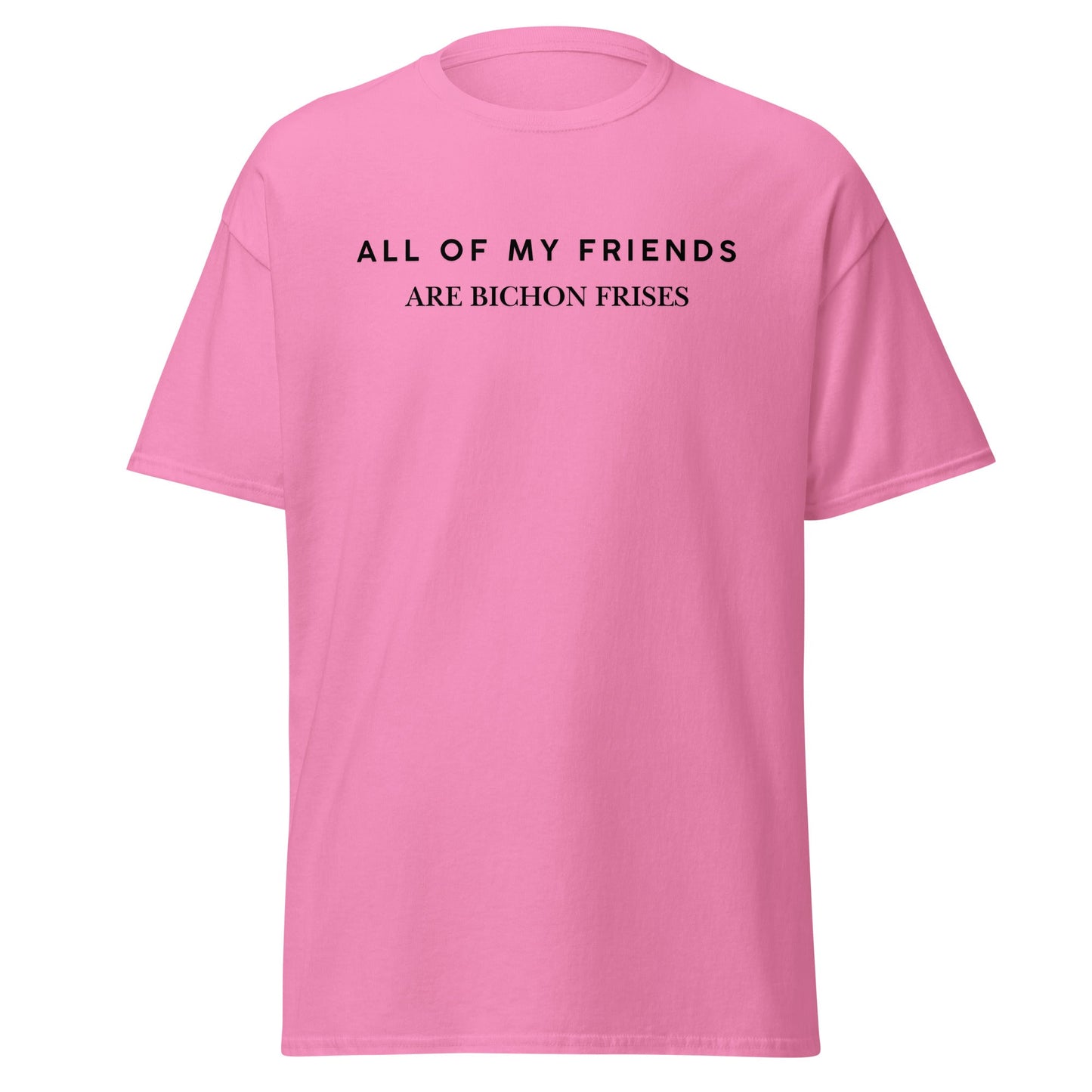 Unisex black "All of my friends are bichon frises" t-shirt for dog lovers – funny bichon frise graphic tee for pet owners