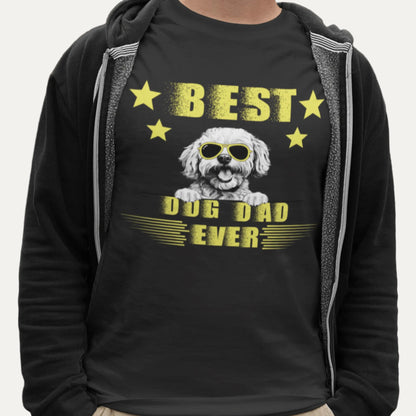 Unisex Bichon Frise T-Shirt for Dog Owners:"Best Dog Dad Ever "