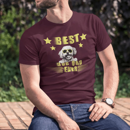 Unisex Bichon Frise T-Shirt for Dog Owners:"Best Dog Dad Ever "