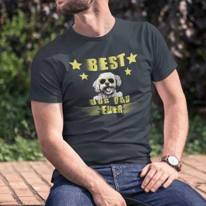 Unisex Bichon Frise T-Shirt for Dog Owners:"Best Dog Dad Ever "