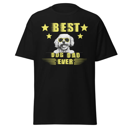 Unisex Bichon Frise T-Shirt for Dog Owners:"Best Dog Dad Ever "