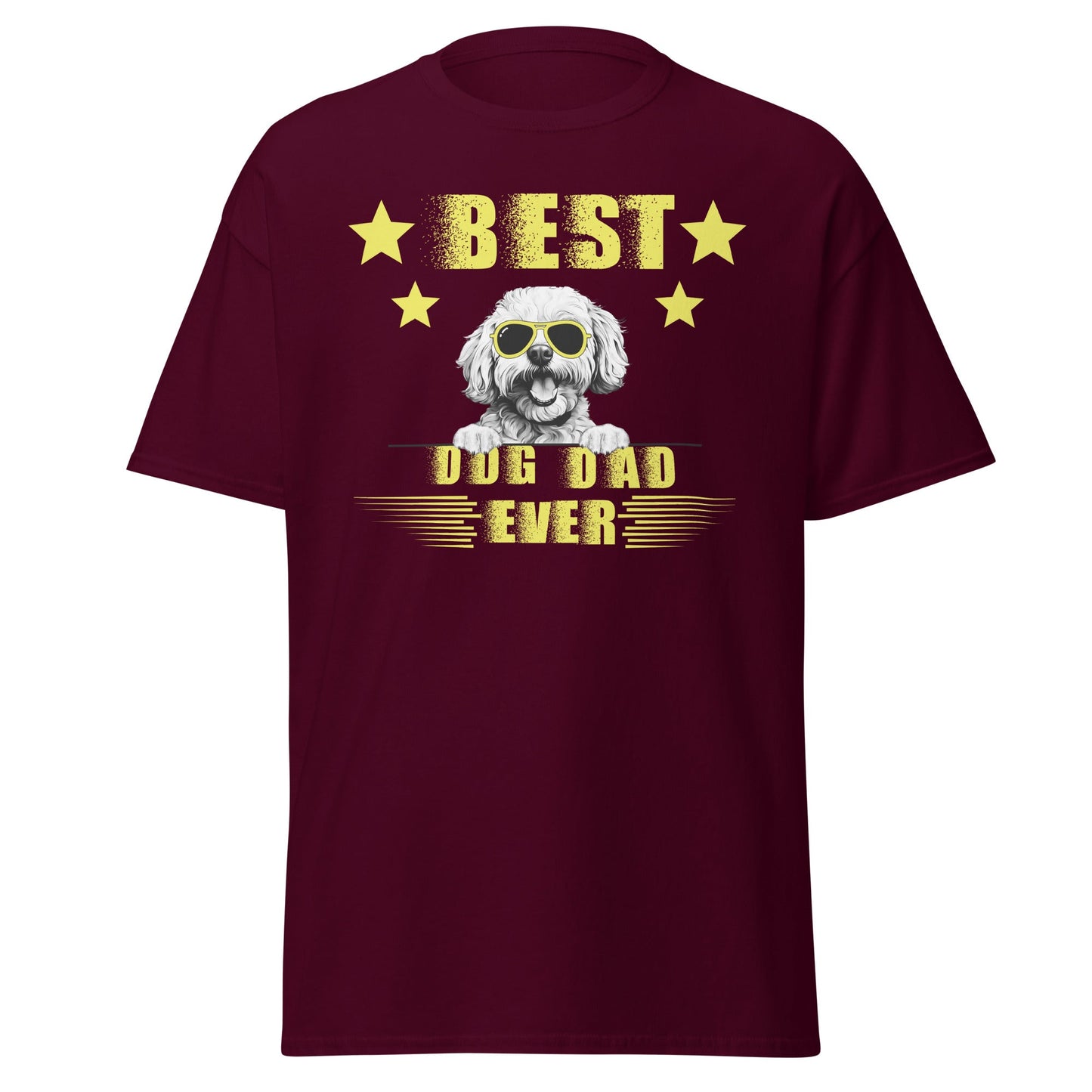 Unisex Bichon Frise T-Shirt for Dog Owners:"Best Dog Dad Ever "