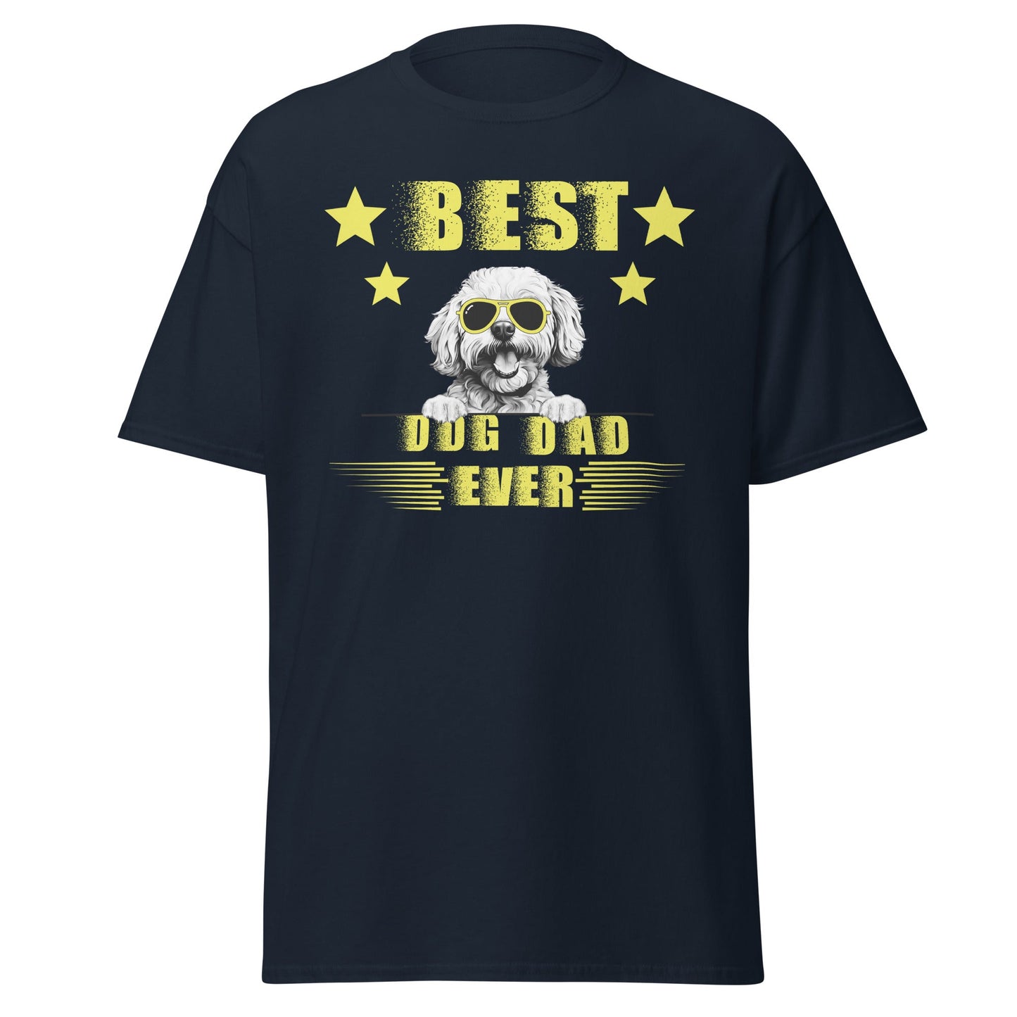 Unisex Bichon Frise T-Shirt for Dog Owners:"Best Dog Dad Ever "