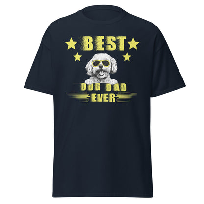 Unisex Bichon Frise T-Shirt for Dog Owners:"Best Dog Dad Ever "