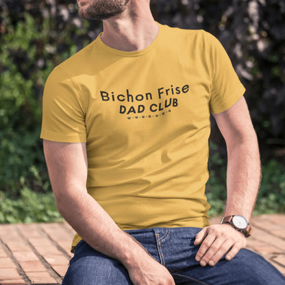 Unisex Bichon Frise T-Shirt for Dog Owners:"Bichon Frise Dad club"