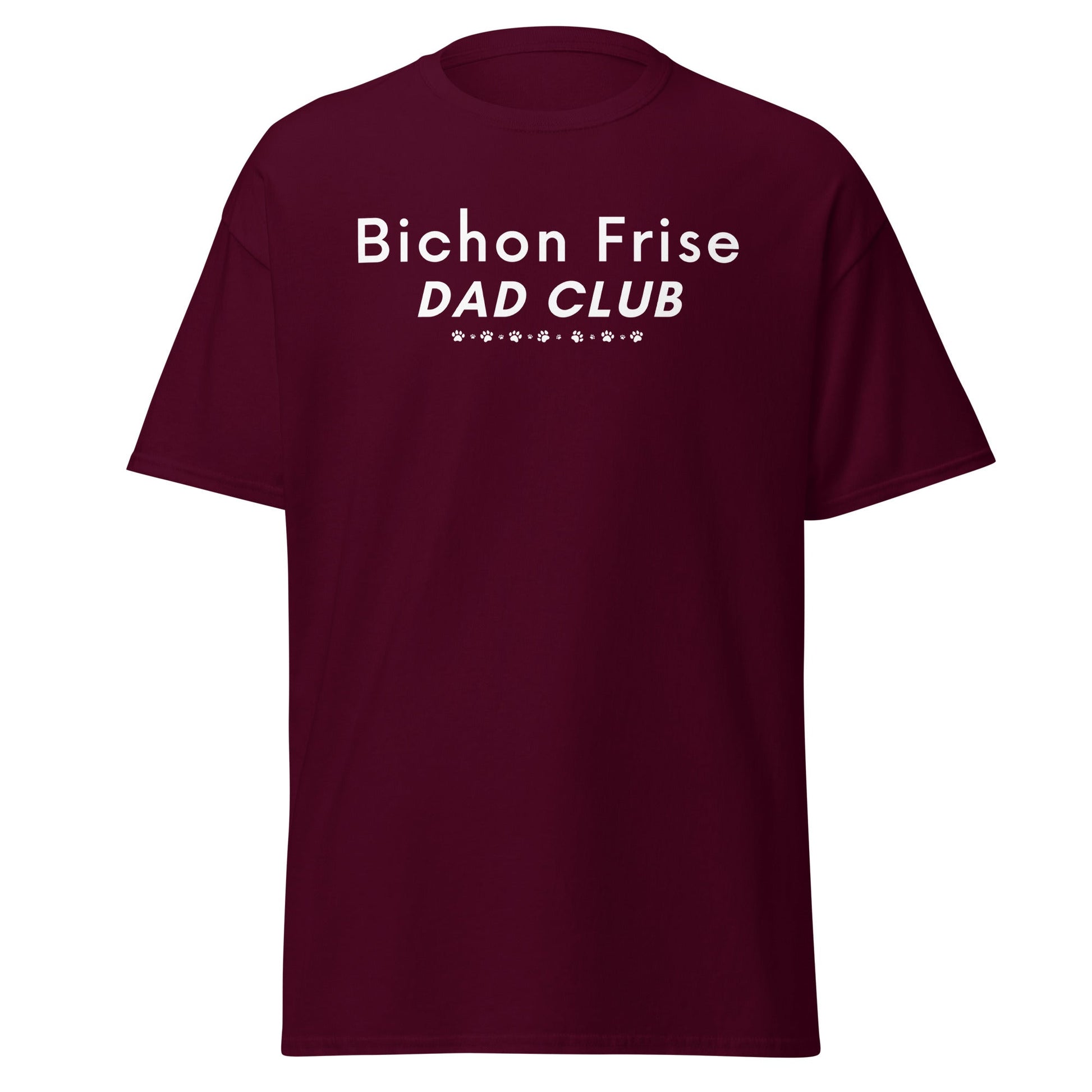 Unisex Bichon Frise T-Shirt for Dog Owners:"Bichon Frise Dad club "