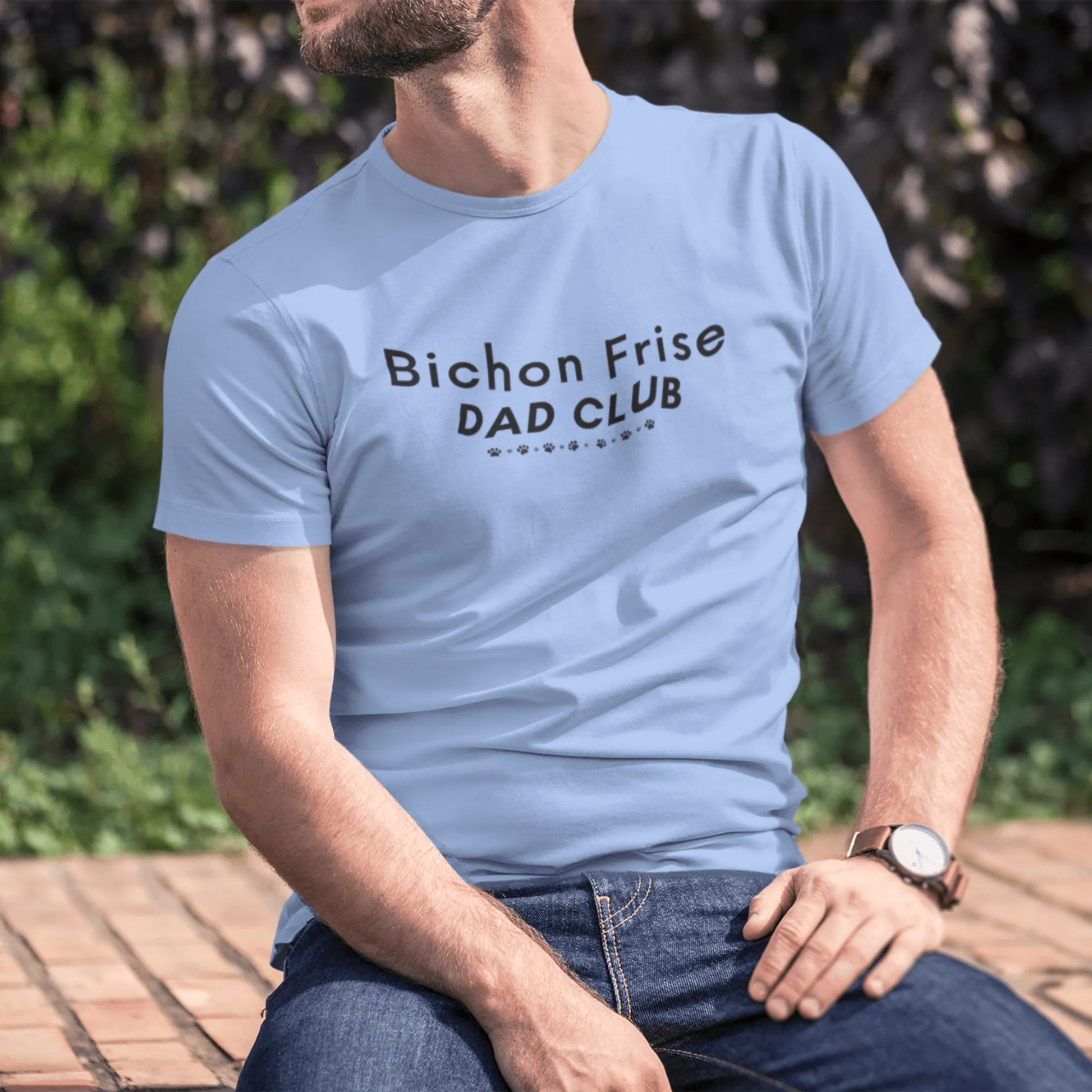 Unisex Bichon Frise T-Shirt for Dog Owners:"Bichon Frise Dad club"
