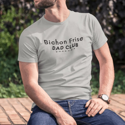 Unisex Bichon Frise T-Shirt for Dog Owners:"Bichon Frise Dad club"