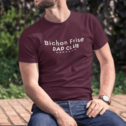 Unisex Bichon Frise T-Shirt for Dog Owners:"Bichon Frise Dad club "