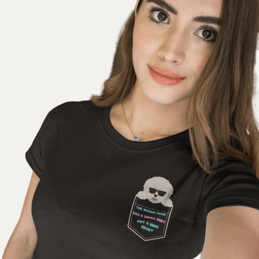 Bichon Frise in Sunglasses - "The Bichon Frise has a small body, but a huge heart"Unisex Bichon Frise T-Shirt for Dog Owners