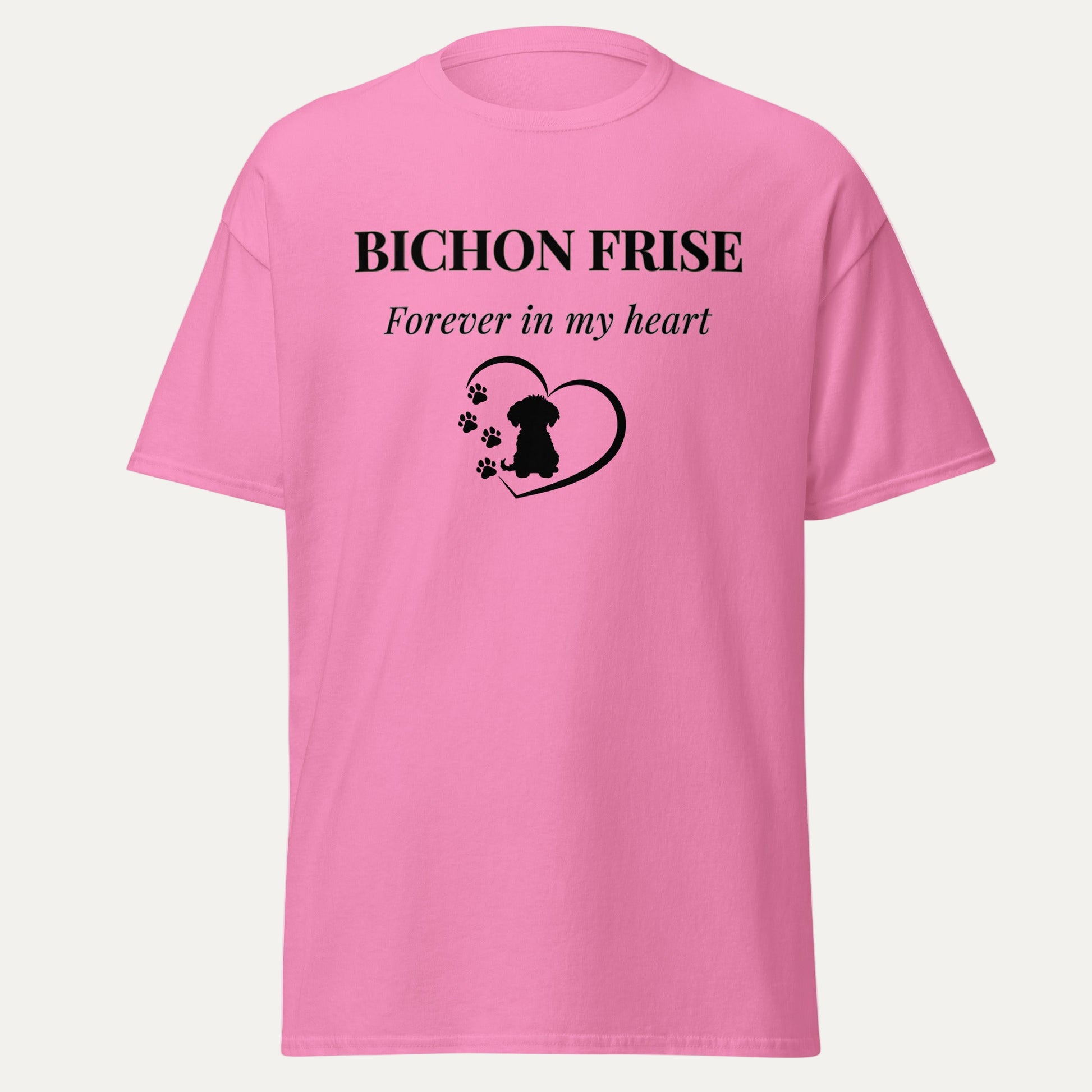 Unisex Bichon Frise T-Shirt for Dog Owners:Bichon Frise Love– "Forever In My Heart "