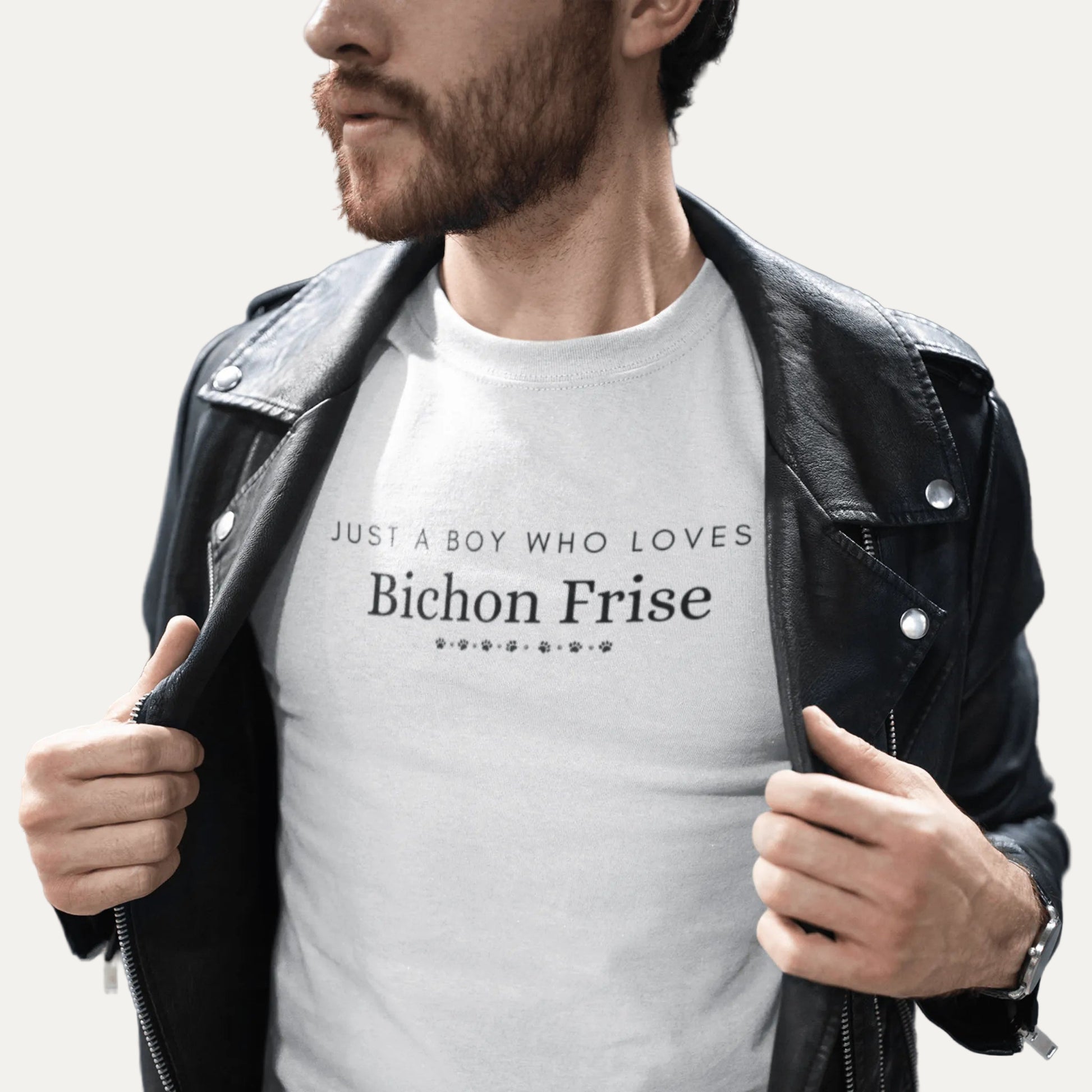 Unisex Bichon Frise T-Shirt for Dog Owners:"Just A Boy Who Loves Bichon Frise"