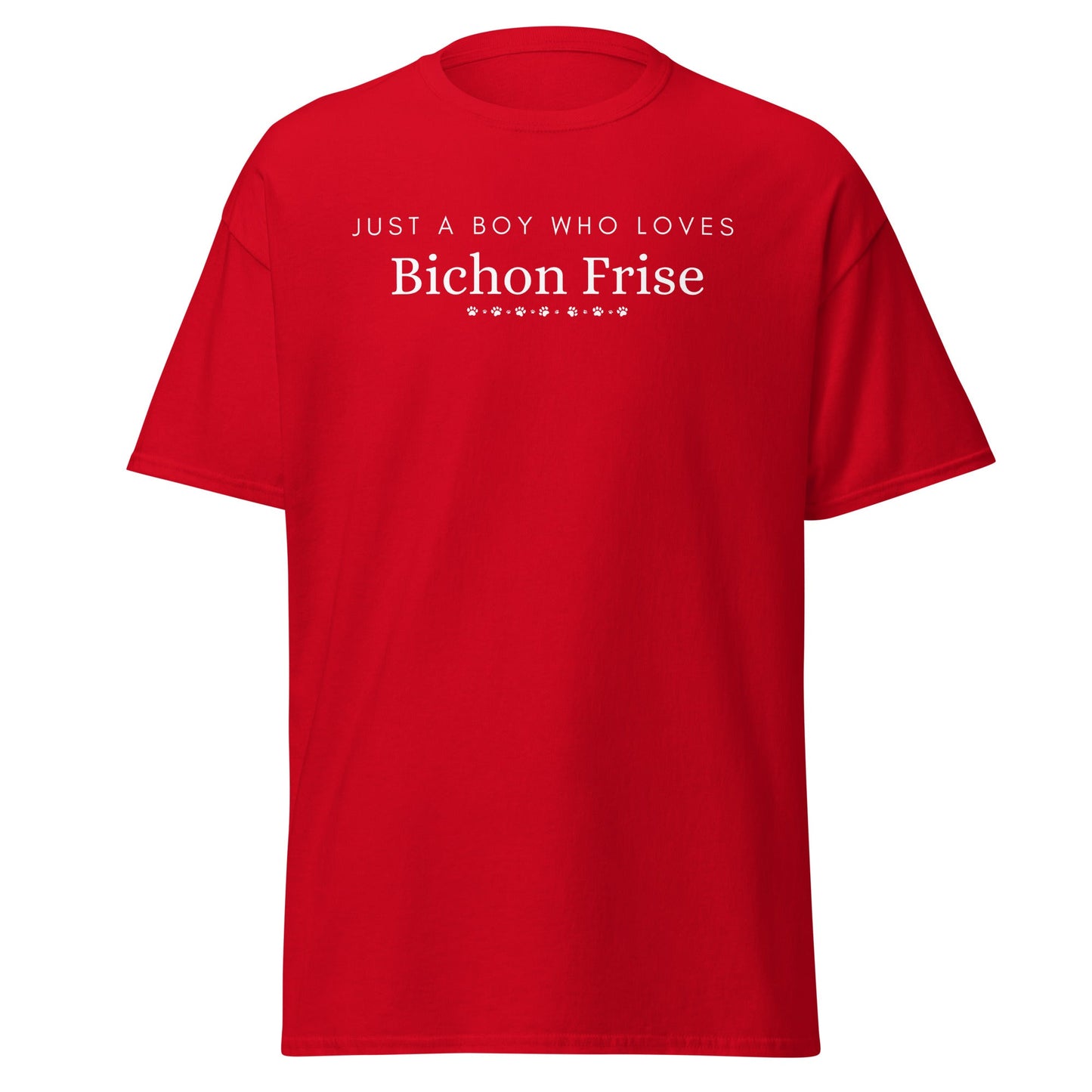 Unisex Bichon Frise T-Shirt for Dog Owners:"Just A Boy Who Loves Bichon Frise"