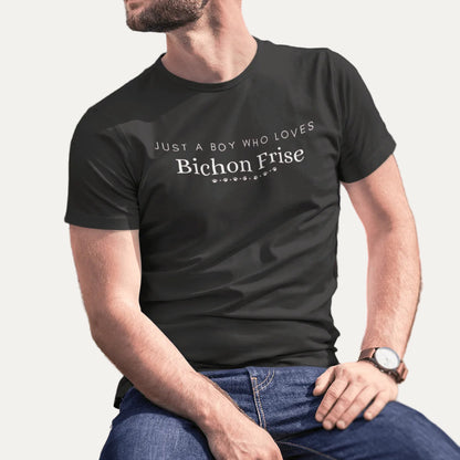 Unisex Bichon Frise T-Shirt for Dog Owners:"Just A Boy Who Loves Bichon Frise"