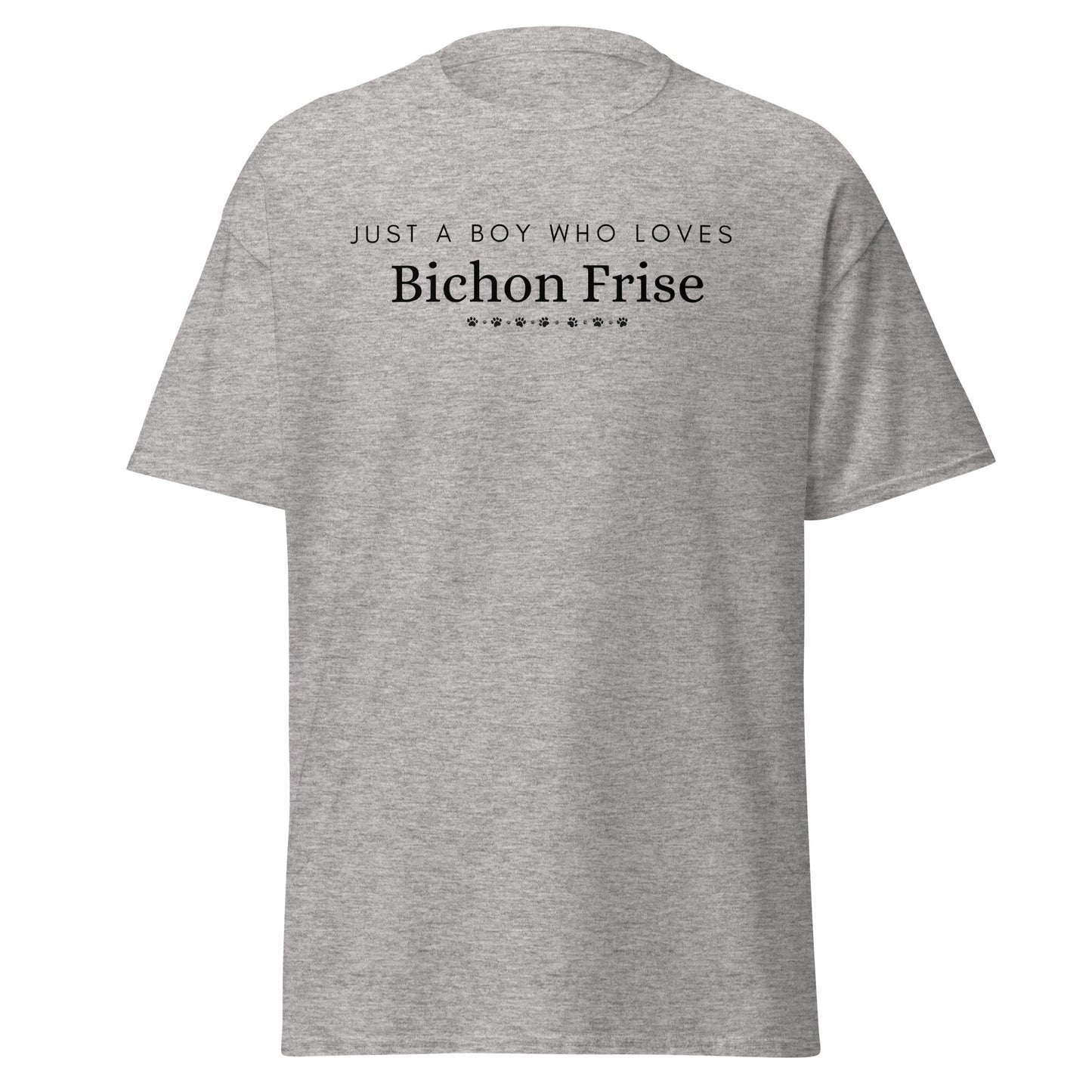 Unisex Bichon Frise T-Shirt for Dog Owners:"Just A Boy Who Loves Bichon Frise"
