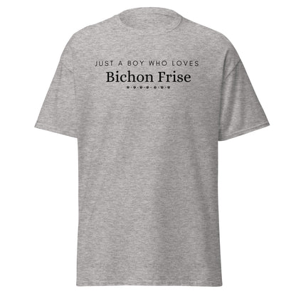 Unisex Bichon Frise T-Shirt for Dog Owners:"Just A Boy Who Loves Bichon Frise"